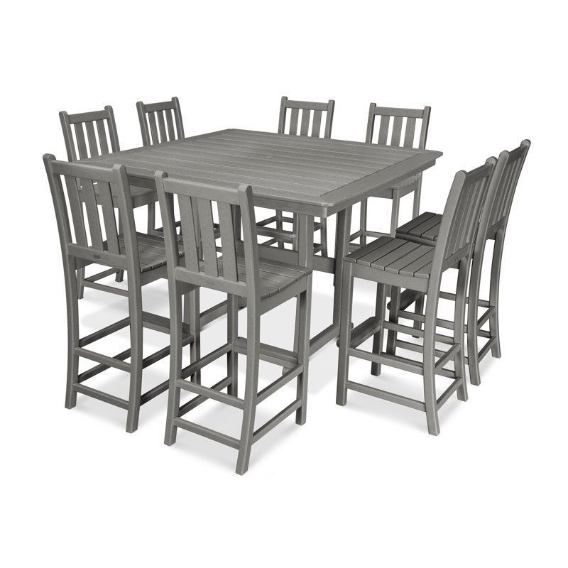 POLYWOOD® Traditional Garden 9 Piece Bar Height Dining Set Wayfair
